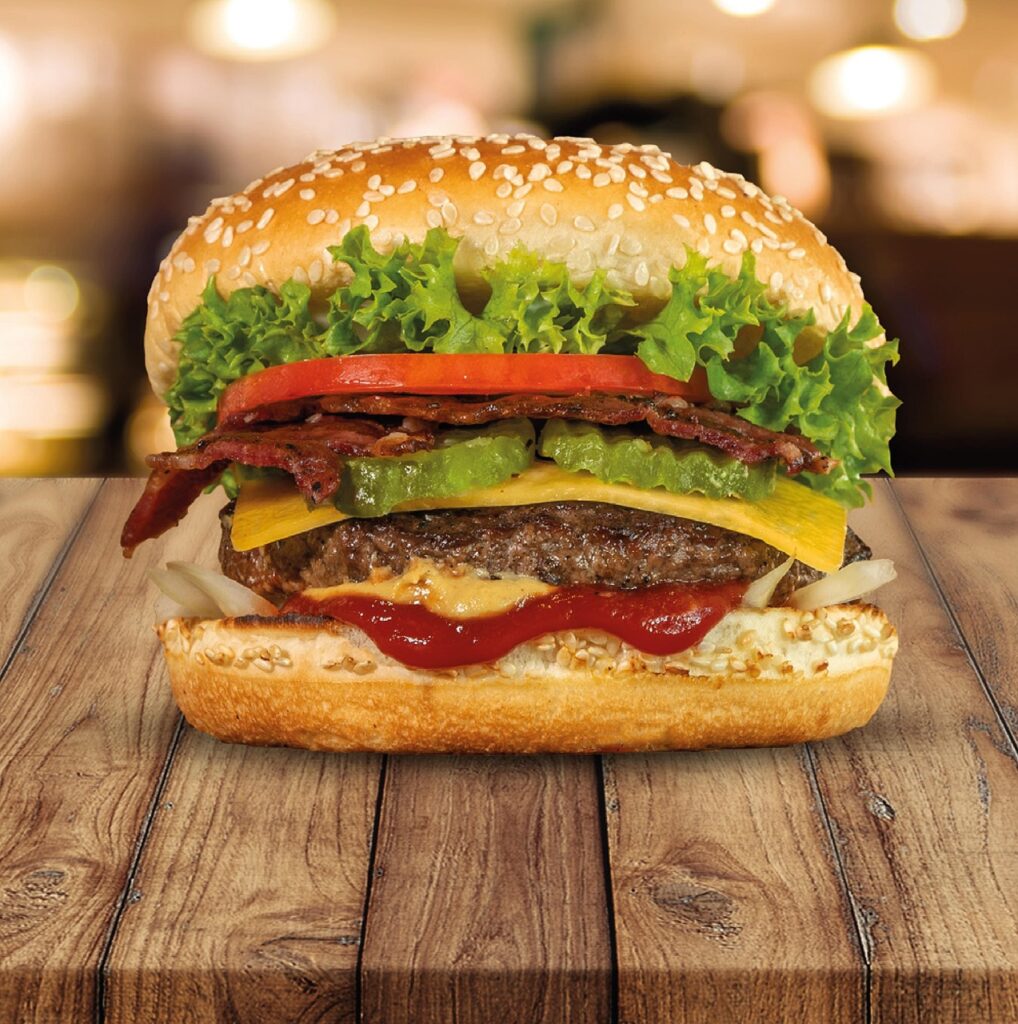 Delicious Cheese Chicken Burger On a Table